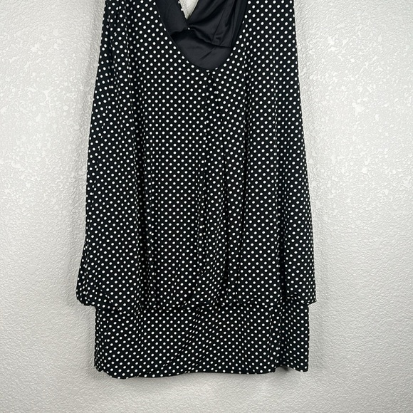 Tiana B. Black & White Polka Dot V-Neck Sleeveless Special Occasion Dress Size L - Picture 5 of 7
